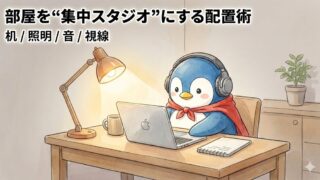 部屋を“集中スタジオ”にする配置（机/照明/音/視線）