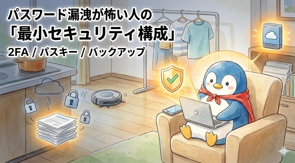 パスワード漏洩が怖い人の「最小セキュリティ構成」（2FA / パスキー / バックアップ）